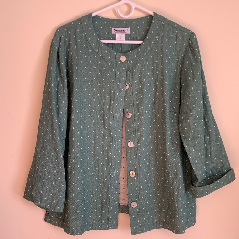 Serengeti cotton jacket green and white. M